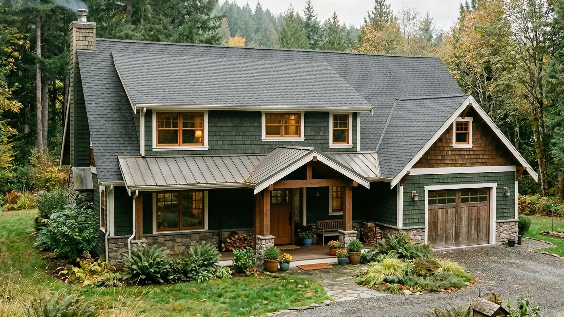 Clean residential roof after professional roof cleaning service